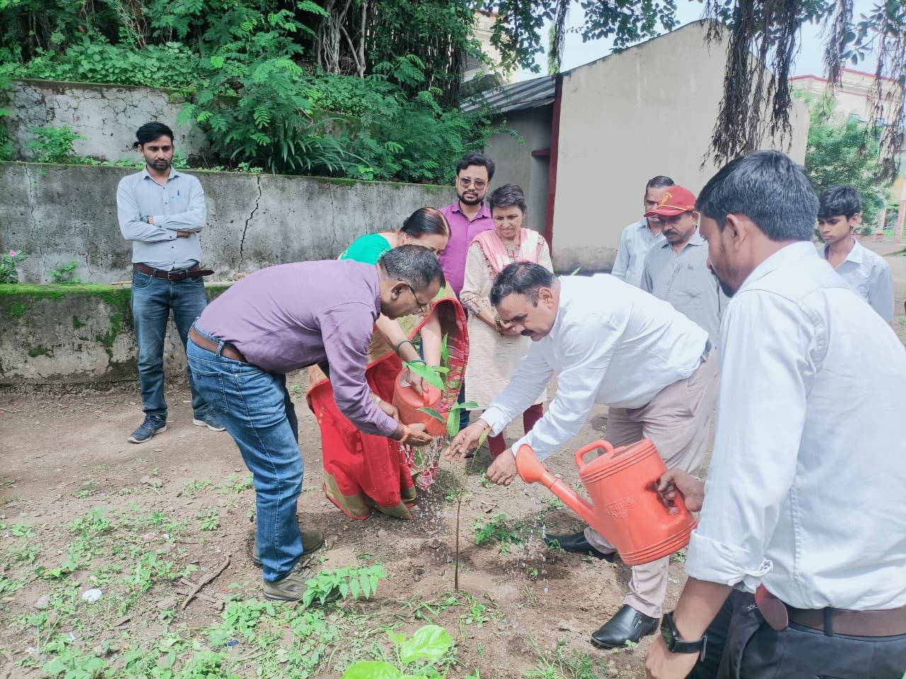 धार उच्चतर माध्यमिक विद्यालय क्रमांक 2 में वृक्षारोपण किया।