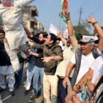 नेशन बुलेटिन धार। मंत्री विजयवर्गीय के खिलाफ धार में हुआ प्रदर्शन।